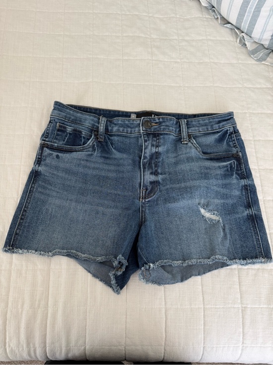 Kut from the Kloth Pants - Kut from the Kloth Dark Blue Distressed Denim Cutoff Shorts